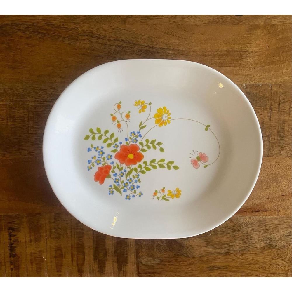 Vintage Corelle Wildflower Set: 1970s Floral Serving Dish - Picture 3 of 16
